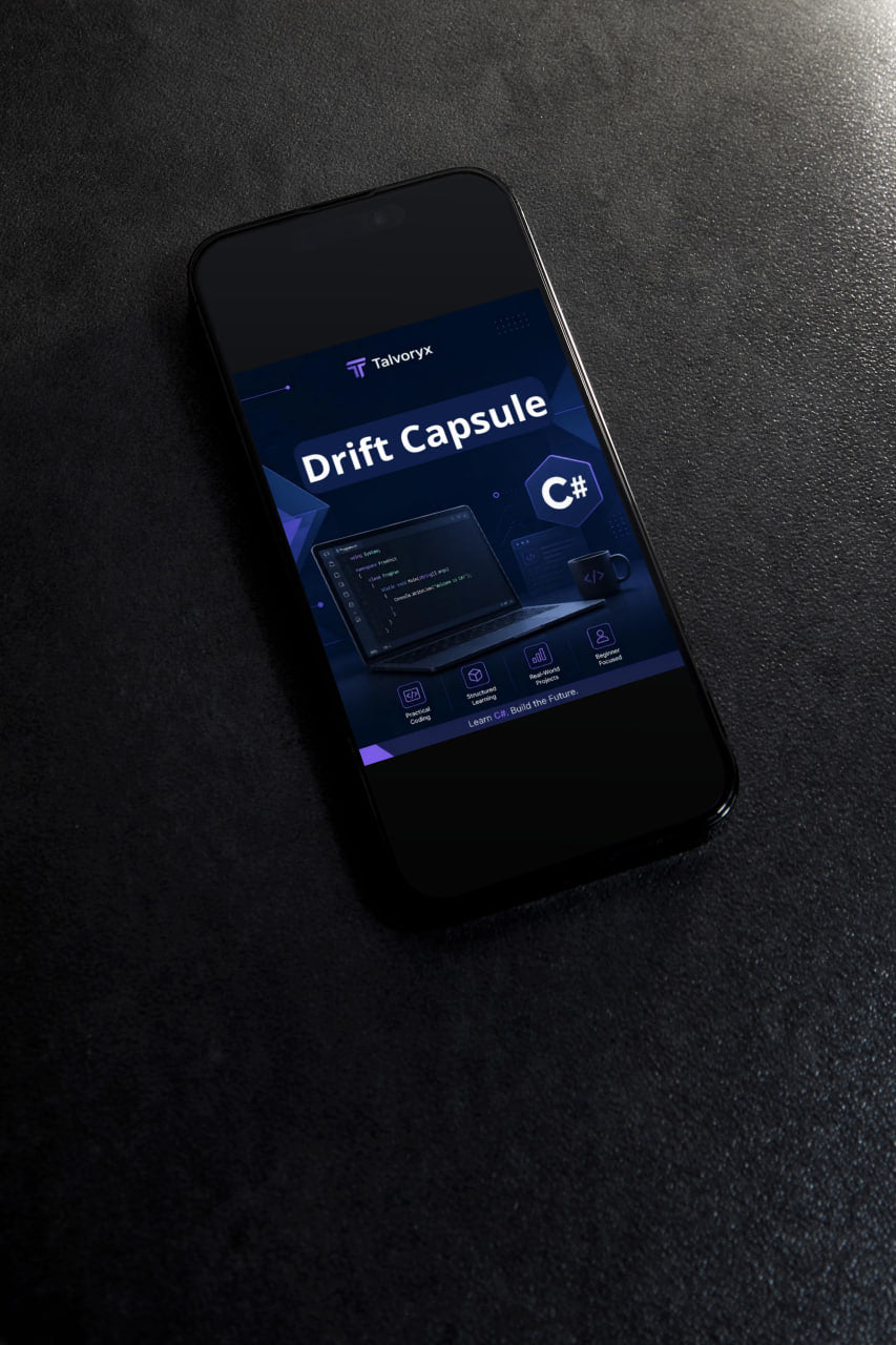 Phone displaying a software development interface on a dark surface