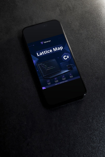 Phone displaying a software development interface on a dark surface